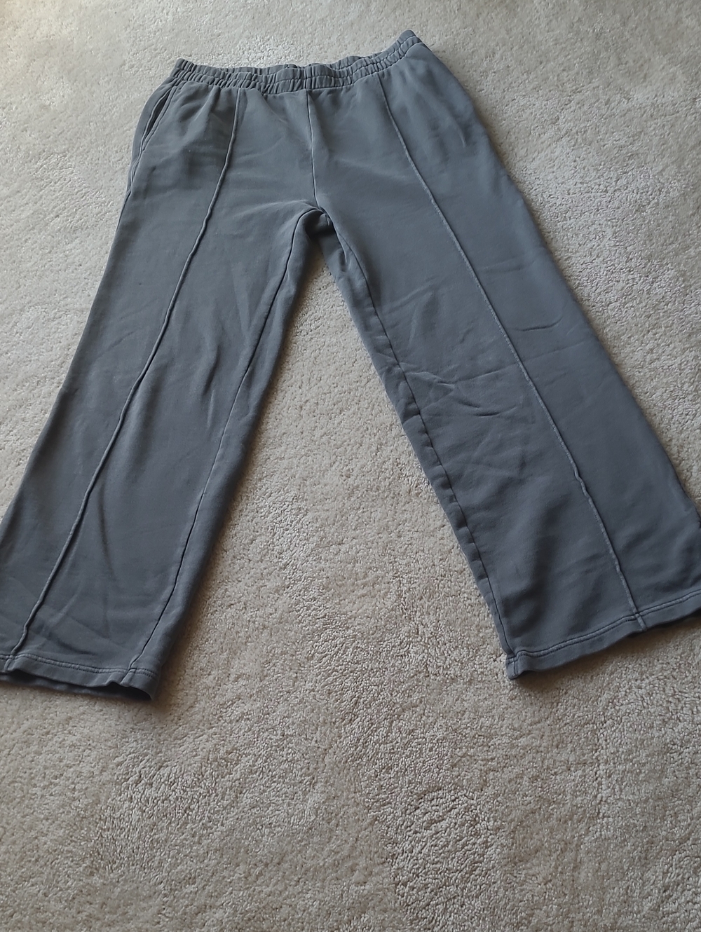 aerie Gray Wide-Leg Sweatpants